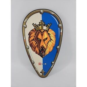 LEGO Castle Lion Knights Foam Shield Blue White Lion Head Crown Medieval Toy
